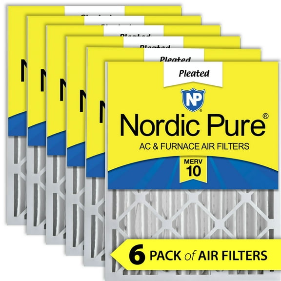 Nordic Pure 16x20x4 (3 5/8) Pleated MERV 10 Air Filters 6 Pack
