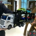thumbnail image 2 of Alician Remorque Télécommandée Simulation Camion de Transport à Double Couche Modèle Jouets pour Garçons Filles Cadeaux d'Anniversaire, 2 of 7