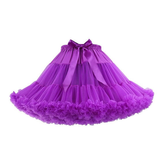IROINNID Women's Fashion Dance Party Dance Ballet Bandage Tutu Skirts Mid Empire Waist Mid Solid Color Skirt
