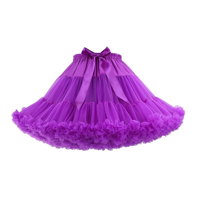 Mikilon Jupe Tutu de Danse de Fête pour Femmes Couleur Unie