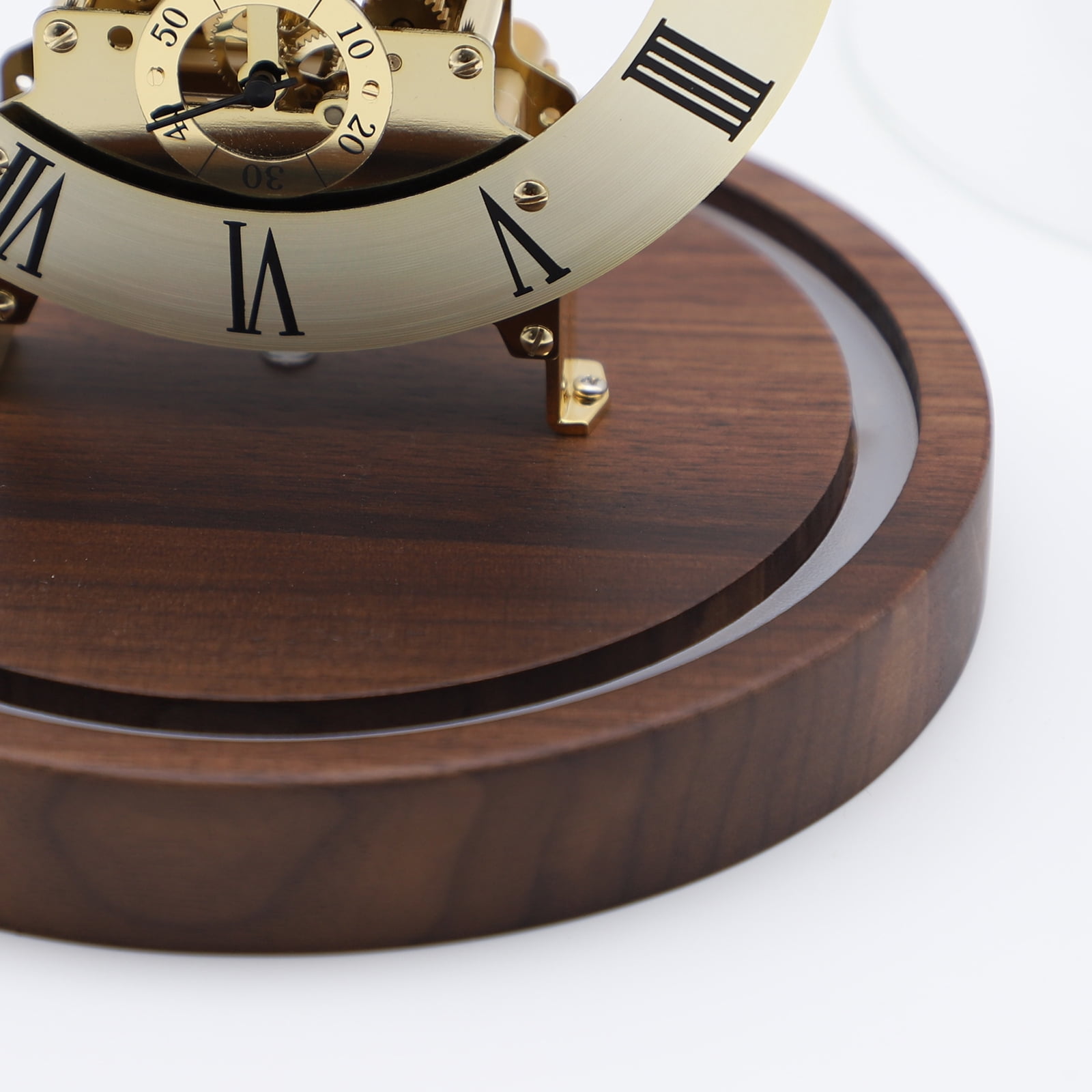 Black Walnut Wood Smart Night Light & Alarm Clock - Voice Activated LED Bedside Lamp, Retro Mechanical Design with Warm Lighting, Ideal Home Decor Gift,Golden