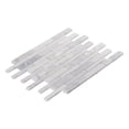 thumbnail image 2 of Modket TDH476NS White Calacatta Marble Stone Textured Blended Linear Mosaic Tile Wall Backsplash, 2 of 5