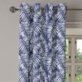 thumbnail image 2 of Ambesonne Leaves Grommet Curtain, Navy Aloha Leaf Botanical, 50"x63", Navy Blue and White, 2 of 5