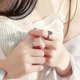 thumbnail image 2 of Personality Angel Devil Wings Open Ring For Men And Women Dragon Wing Arrow Adjustable Black White Couple Ring 2 Pcs, 2 of 5