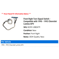 thumbnail image 2 of Front Right Turn Signal Switch - Compatible with 1990 - 1992 Chevy Lumina APV 1991, 2 of 2