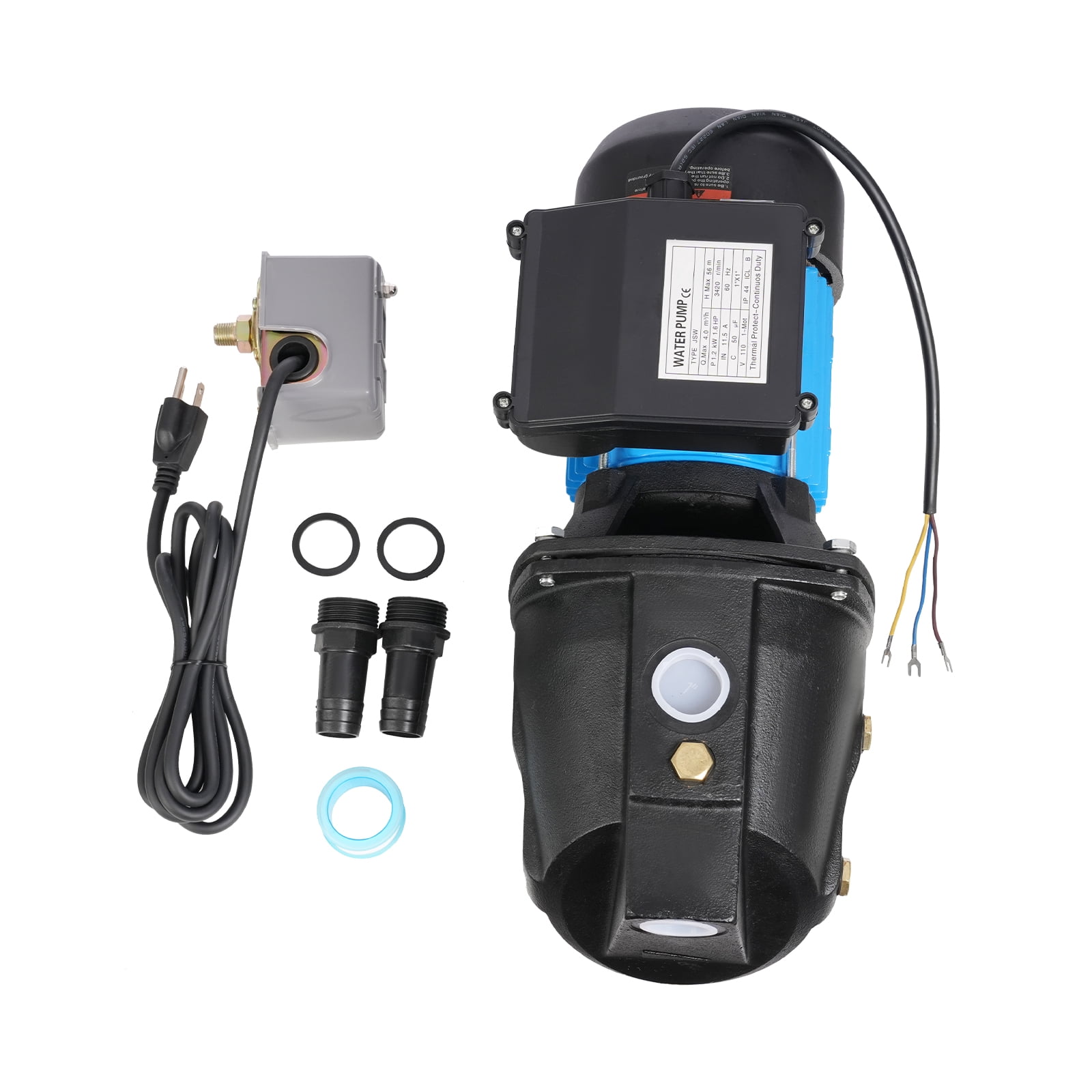 1.6HP Cast Iron Water Pump - 1056GPH Flow Rate, 183ft Lift for Farm/Garden Irrigation & Home Water Pressure