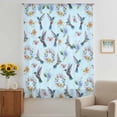 thumbnail image 3 of Blue Hummingbird Sheer Curtains 45 Inches Long, Spring Flowers Leaf Plant Light Filering Curtains, Breathable Simi Curtain Privacy Drapes for Kitchen Bathroom Lightweight Small Window Treatment, 3 of 9