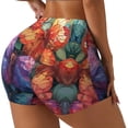thumbnail image 3 of Workout Shorts Women, Colorful Butterfly Cluster Biker Shorts for Women Running Gym Spandex Shorts Tummy Control, 3 of 8
