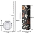 thumbnail image 5 of 20oz Halloween Ghosts Bats and Castles Skinny Tumblers Stainless Steel Tumbler with Lid and Straw,Vacuum Insulated Double Wall Travel Tumbler Cups with Cleaning Brush for Coffee,Tea, 5 of 6