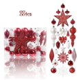 thumbnail image 1 of Juego de 88 bolas navideñas rojas y blancas - Bolas navideñas de plástico irrompibles - Decoración para árboles de Navidad - Crea un ambiente navideño - Para, 1 of 5