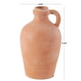 thumbnail image 4 of DecMode 15" Terracotta Jug Pink Ceramic Vase with Handle, 4 of 14