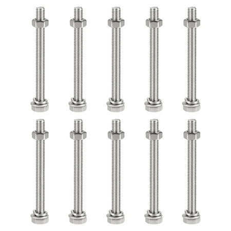

Uxcell M6 x 70mm 304 Stainless Steel Hex Head Screws Bolts Nuts Flat & Lock Washers Kits 10 Sets