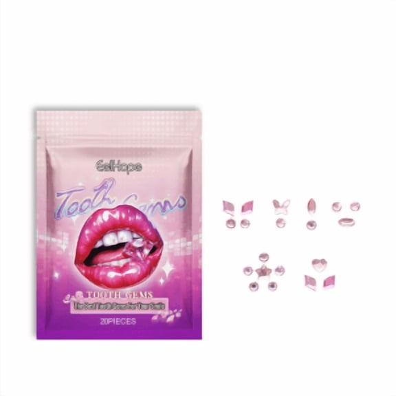 Sparkling Dental Diamond Decorations - 20 Crystal Tooth Gems for Fashionable Smiles