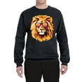 thumbnail image 2 of Lion With Sunglasses Animal Lover Unisex Crewneck Graphic Sweatshirt, Black, Small, 2 of 3