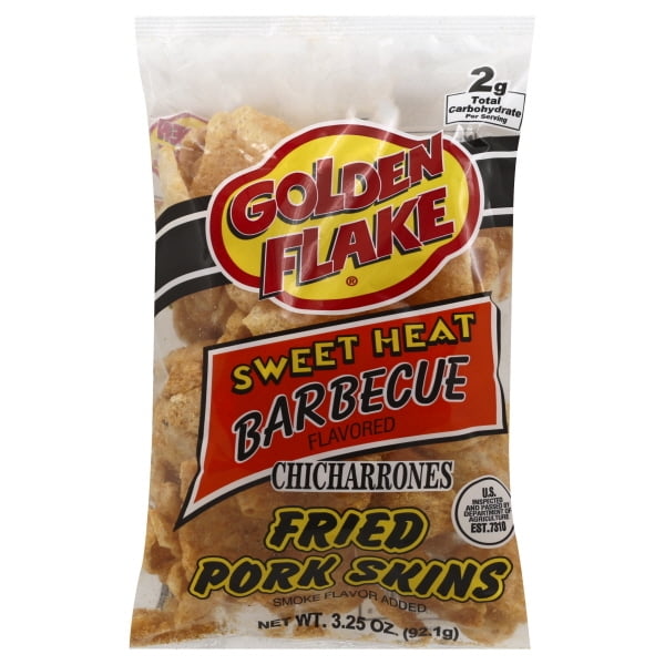 Golden Flake Sweet Heat Barbecue Fried Pork Skins, 3.25 Oz.