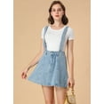 thumbnail image 2 of INSPIRE CHIC Minifalda Vaquera De Tirantes Con Botones De Una Línea Para Mujer Azul XL, 2 of 6