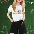 thumbnail image 2 of WRTFVZA Back to School Outfits for Girls Middle School Girls 2 Piece Outfit Summer Drop Shoulder Batwing Sleeve tops and Paperbag Waist Shorts Set Cute Clothing Size 2 to 13, 2 of 4