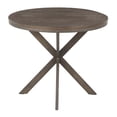 thumbnail image 3 of Lumisource X Pedestal Industrial Dinette Table with Black Metal and Walnut Wood, 3 of 11