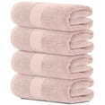 thumbnail image 4 of White Classic Luxury Bath Towels Large - Cotton Hotel spa Bathroom Towel |30x56 | 4 Pack | Pink, 4 of 8
