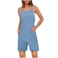 thumbnail image 2 of lcziwo Womens Summer Casual Sleeveless Rompers Loose Spaghetti Strap Overalls Shorts Jumpsuit with Pockets 2025 Beach Vacation Clothes Black S Gifts for Mom, 2 of 8