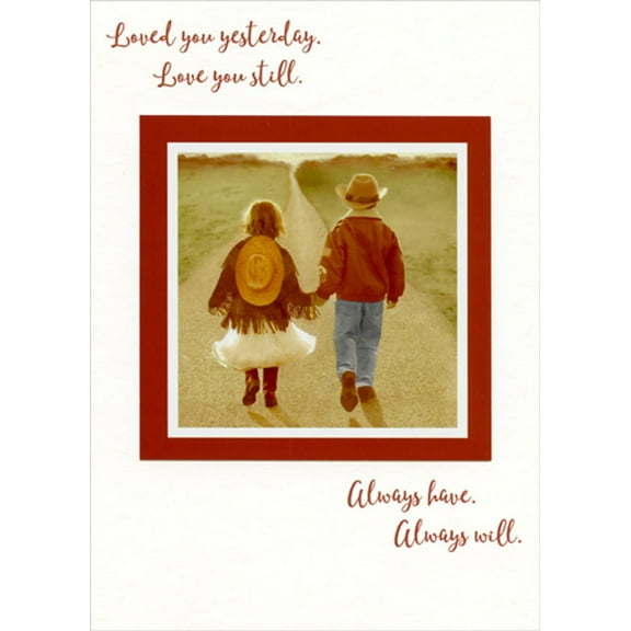 RSVP Western Kids Holding Hands : Love You Still Romantic Valentine's Day Card