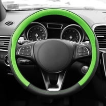 FH Group Geometric Chic Microfiber Leather Car Steering Wheel Cover Fits 14.5 Green