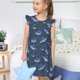 thumbnail image 4 of Balery Cartoon Shark Camisón de princesa para niñas, pijama de algodón con mangas abullonadas, suave y bonito.-Medium, 4 of 6