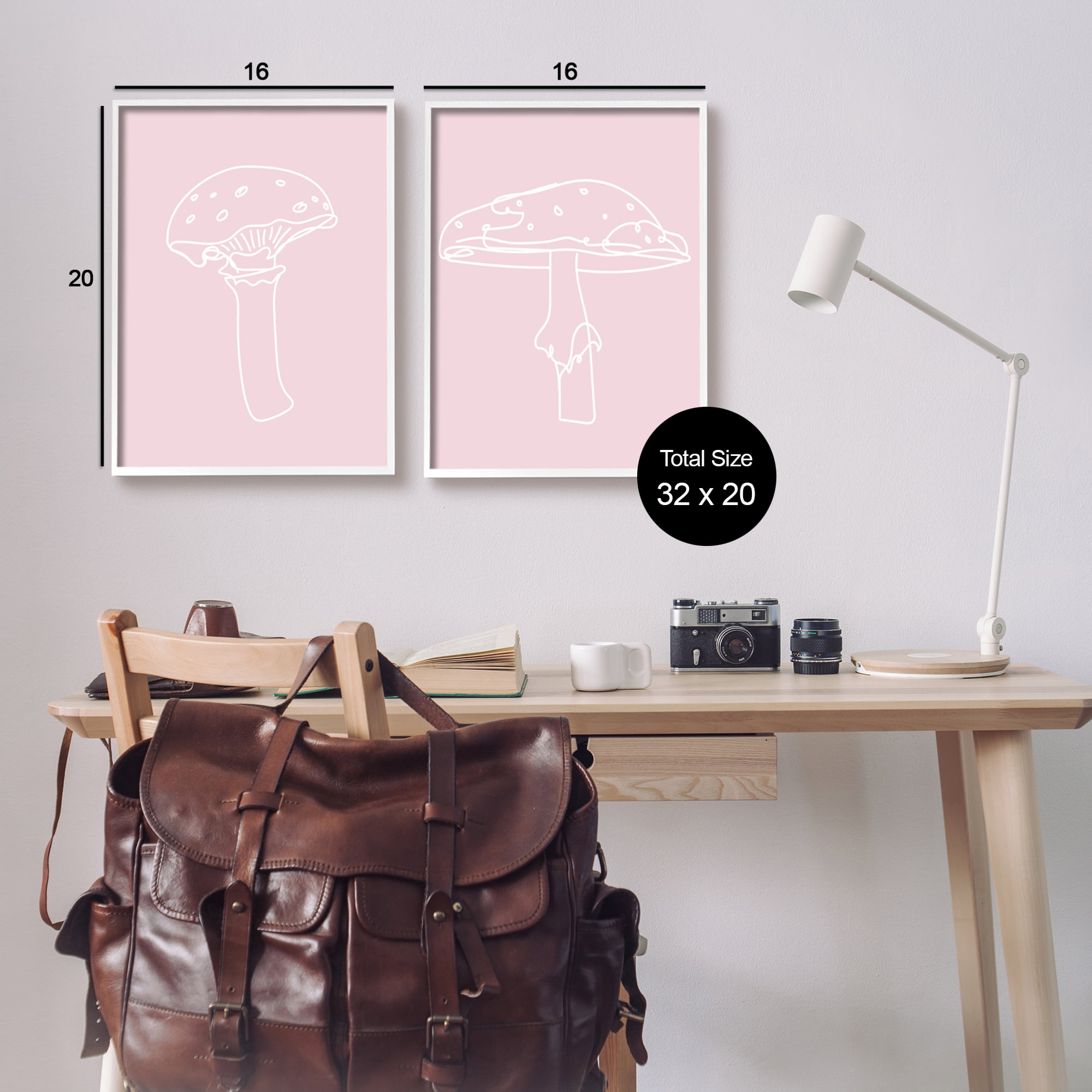 Stupell Industries Pastel Mushroom Doodles Botanical & Floral Painting White Framed Art Print Wall Art, 16 x 20, Set of 2