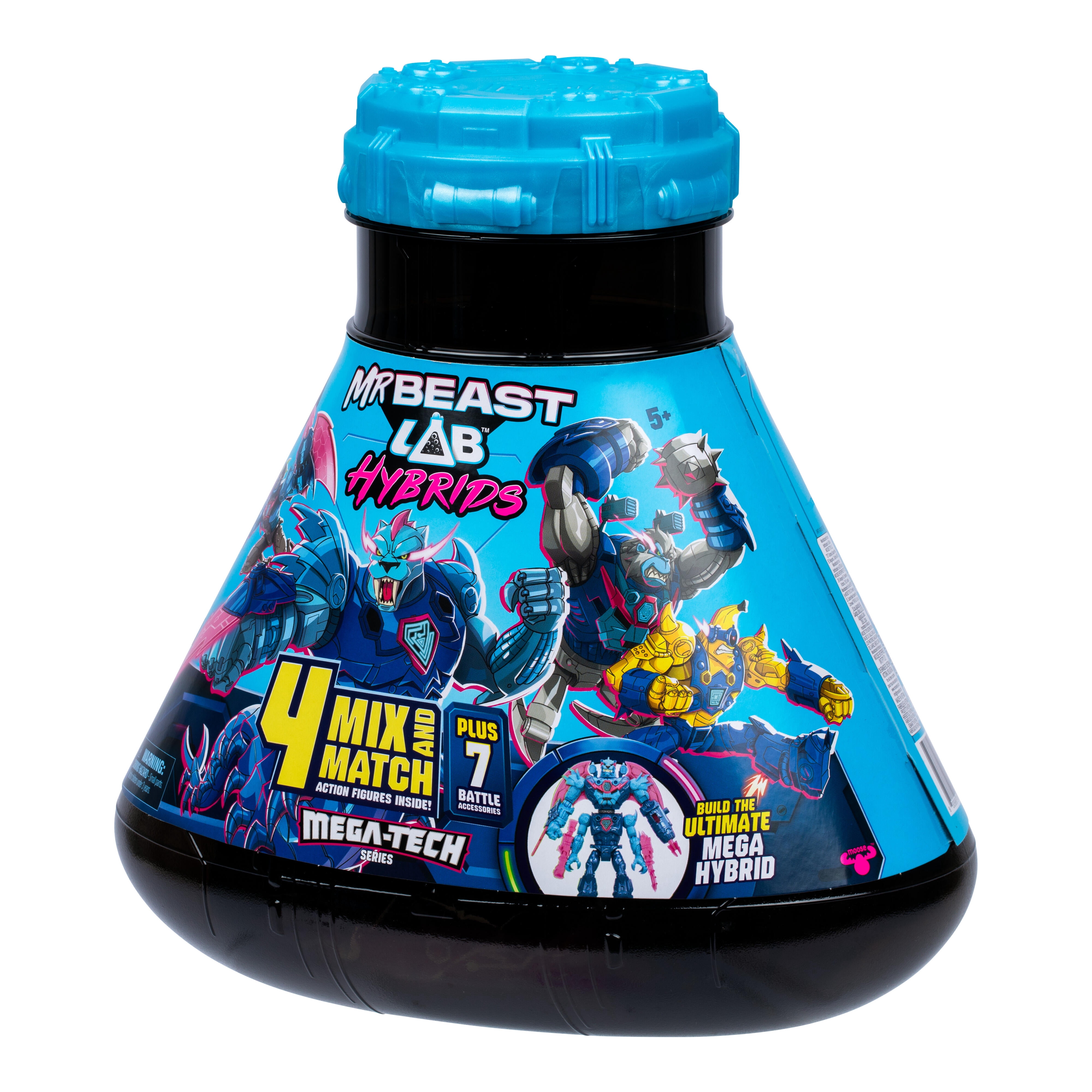 MrBeast Lab Hybrids Mega pack, Reveal Different Hybrid Parts to Create 4 Mix & Match Figures, Ages 5+