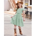 thumbnail image 6 of Arshiner Toddler Green Dress Summer Beach Cute Girls Ruffle Dresses Size 4, 6 of 7