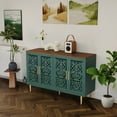 thumbnail image 2 of MROJISC Brown Accent Cabinet,47.8'' Hollow Carving Sideboard Buffet Cabinet with 4 Doors for Entryway,Living Room,Bedroom,Dinning Room, 2 of 6