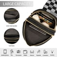 thumbnail image 3 of FORMRS Womens Crossbody Sling Bag Travel Daypack Shoulder Chest Backpack, Black and Gray Plaid Pattern, 3 of 7