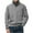 Gray, variant on Mens Long Sleeve Tee Shirts Stand Up Collar Half Zipper Pullover Leisure Loose Fit Spring Clothes Lightweight Solid Color Shirt (Wine,S)