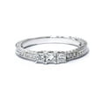 thumbnail image 4 of 1/4ct Vintage Three Stone Princess Cut Diamond Engagement Ring 14K White Gold, 4 of 4