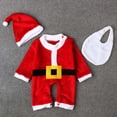 thumbnail image 4 of Odeerbi Newborn Infant Baby Boy Girl Christmas Winter Baby Christmas Romper With Christmas Hat Cute Christmas Three-piece Set, 4 of 9