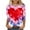Multicolor1, variant on KIHOUT Fashion Tops Women's Valentine's Day Printed T-shirt Mid-length 3/4 Sleeves Blouse Round Neck Casual Tops,Size S-2XL