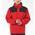 thumbnail image 3 of YLSDY Men's Softshell 3 in 1 Winter Jacket Windproof Waterproof Fleece Liner Outdoor Coat Thermal Warm Tactical Jacket Detachable Hooded Hiking Camping Ski Snowboard Hunting Jackets Red L, 3 of 7
