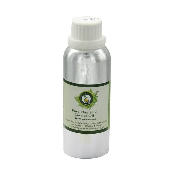 Flax Seed Oil Linum Usitatissimum Pure Flax Seed Oil Unrefined For Hair For Cooking Pure Natural Cold Pressed Flax Seed Oil 1250ml 42oz By R V Essential
