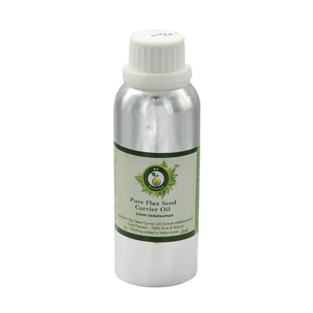 R V Essential Pure Flax Seed Carrier Oil 630ml (21oz)- Linum Usitatissimum (100% Pure and Natural Cold Pressed)