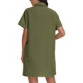 thumbnail image 6 of Aiyino Womens Linen Shirt Dress Summer Casual Short Sleeve Button Down Mini Dresses Beach Cover Up Shirts with Pockets, 6 of 9