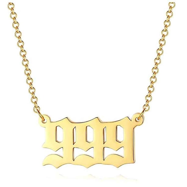 Collar Con Número De Ángel 111 - 999 Collar De Acero Inoxidable Collar Con Número De Oro Numerología Joyería Minnieouse AP007130-09