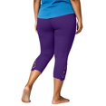 thumbnail image 5 of Asgosdo Women Plus Size Lace Hem Capri Leggings High Waist Stretch Solid Casual Cropped Pants, 5 of 5