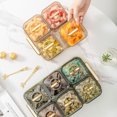 thumbnail image 3 of Homeer Snacks Case Tray Dried Fruit Box Plate Snacks Box Tray Snacks Case Tray - Transparent Divided with Lids Smooth Edge No Odor Cookies Storage High-end Living Room Fruit Box, 3 of 7
