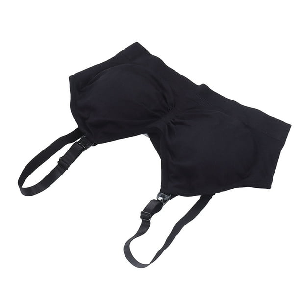 sujetador Manos libres Sujetador extractor de leche Sujetador de lactancia de bombeo transpirable suave ajustable para Puerpera Negro XXL,Sujetador de extractor de leche Sujetador de lactancia de bomb