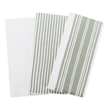 Better Homes & Gardens Dark Cilantro Green Cotton Woven Dual-Purpose Oversized Kitchen Towels 3 Pack