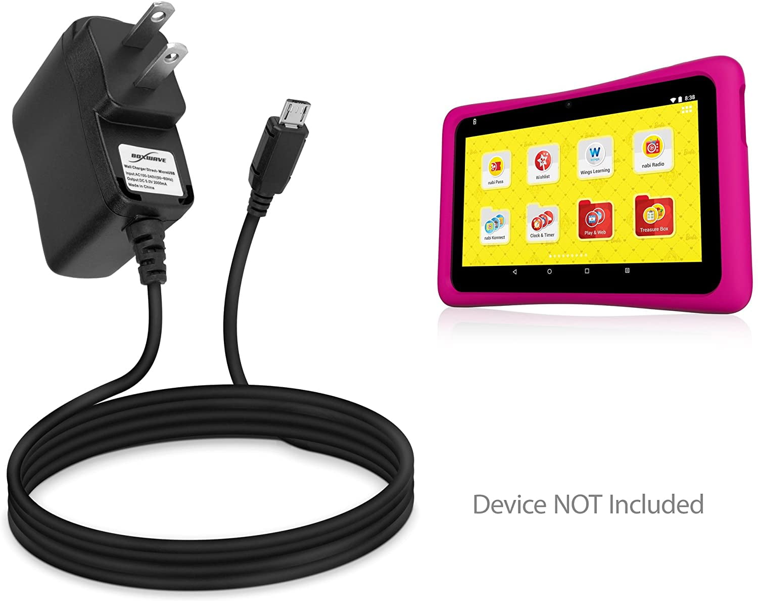 Nabi Barbie Tablet Charger, BoxWave® [Wall Charger Direct] Wall Plug