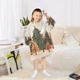 thumbnail image 6 of FORMRS Wearable Blanket Hoodie with Sleeves for Kids Cozy Flannel Sweatshirt, Brown Christmas Trees, 6 of 7