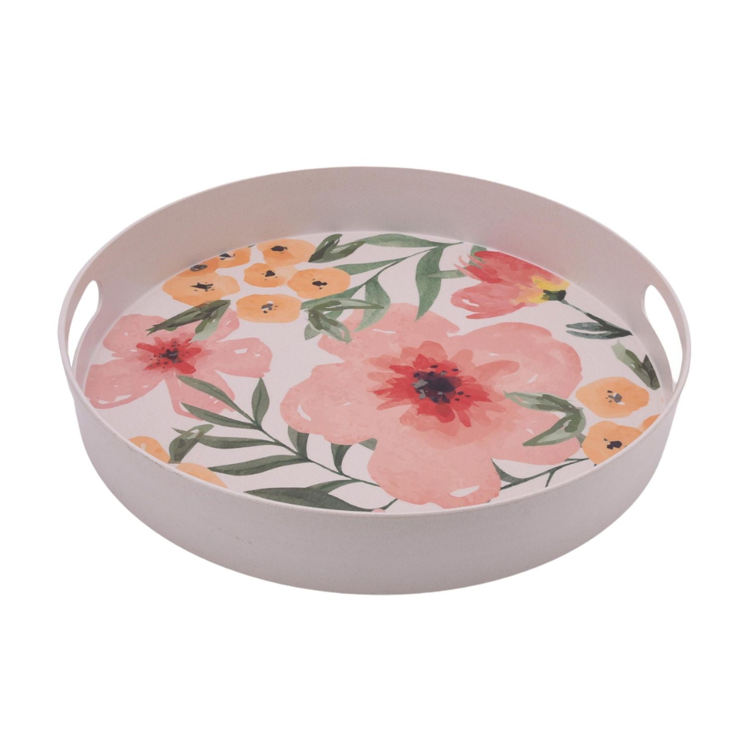 HomeTrends Bamboo Melamine Round Serving Tray