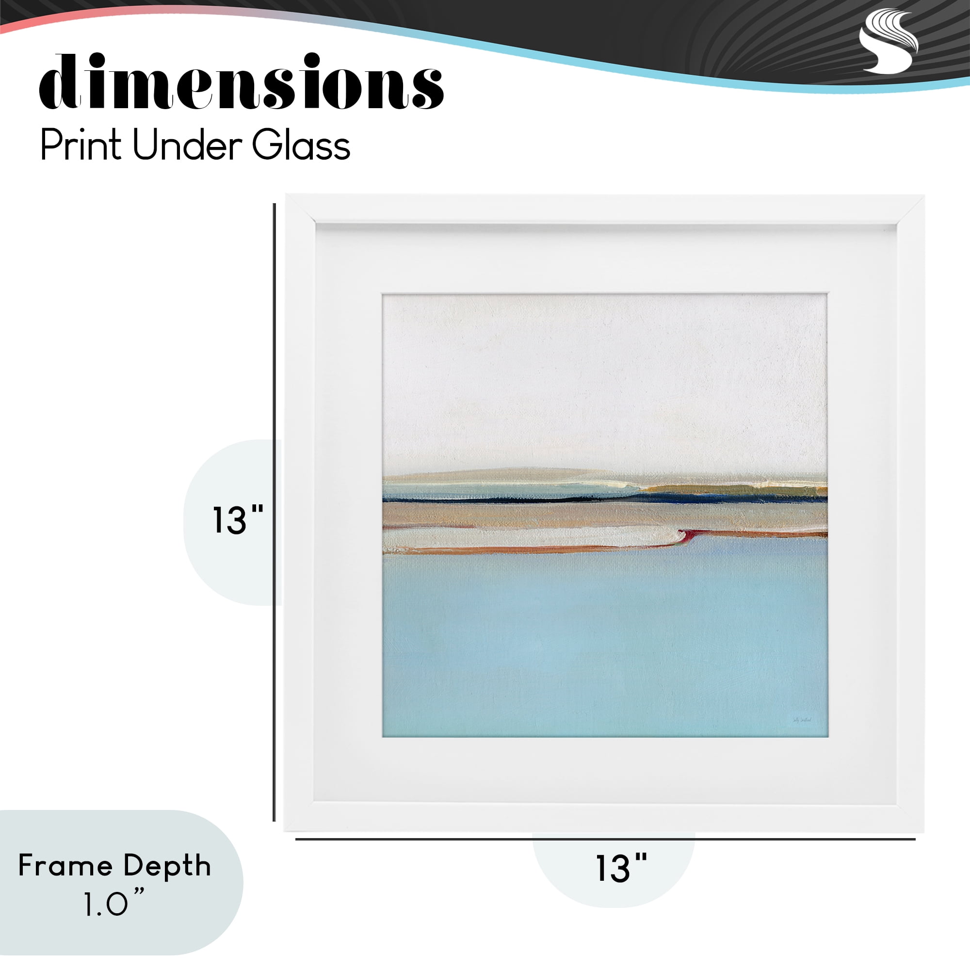 Stupell Industries Serene Minimal Shoreline at Dawn White Framed Print Under Glass, design by Sally Swatland