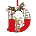thumbnail image 1 of Juego de 26 adornos navideños con letras | Colgantes acrílicos planos con letras del alfabeto | Adornos navideños de madera roja | Decoración navideña personalizada para casa, oficina o fiesta, 1 of 1